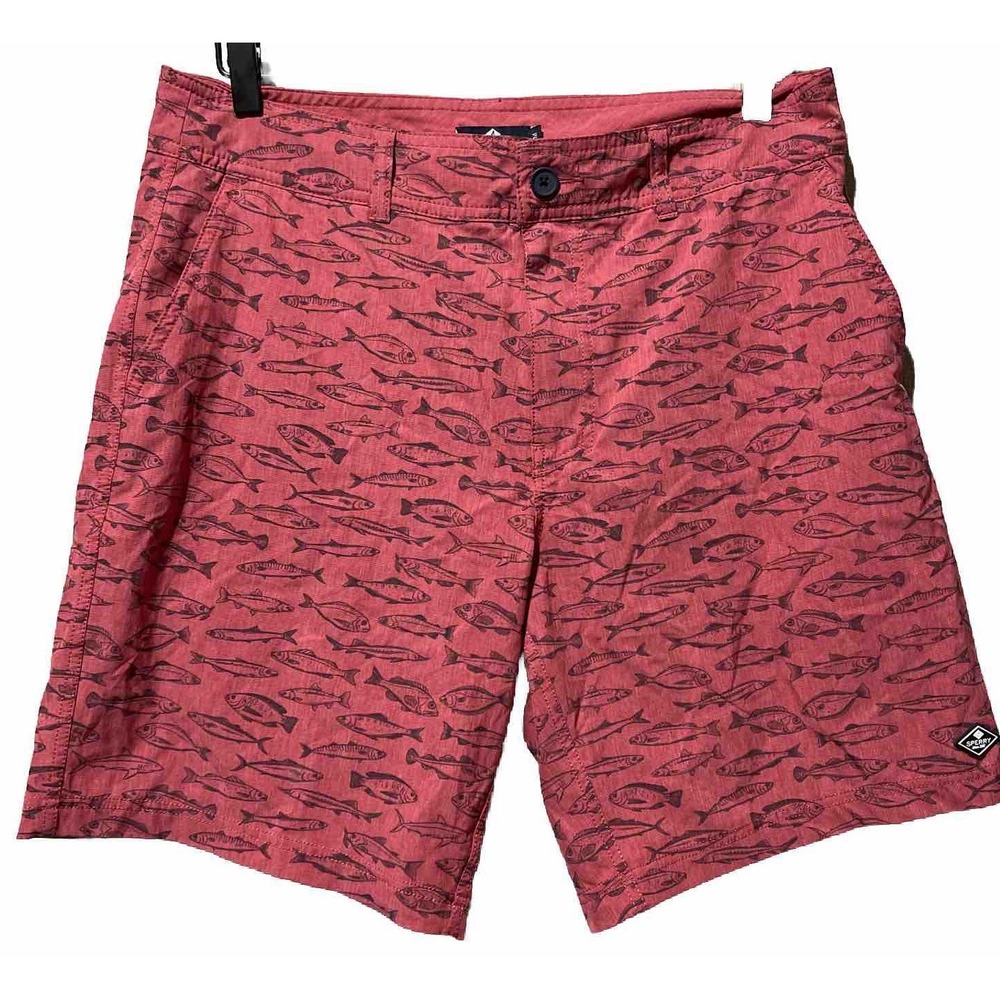 Sperry Shorts Mens Medium Red Board Shorts Performance Fishing
